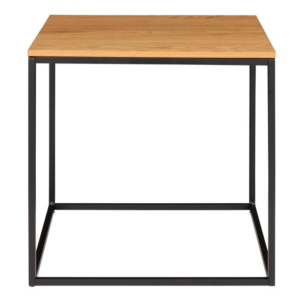 Vita Sidetable - Side table with black frame and oak look top 45x45x45 cm - Afbeelding 5
