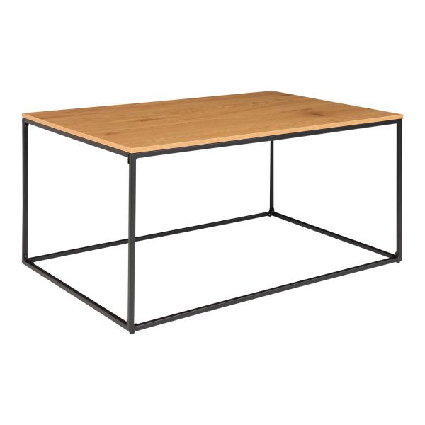 Vita Coffee Table - Coffee table with black frame and oak look top 90x60x45 cm - Afbeelding 3