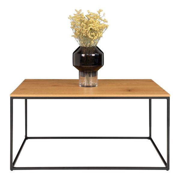 Vita Coffee Table - Coffee table with black frame and oak look top 90x60x45 cm - Afbeelding 4