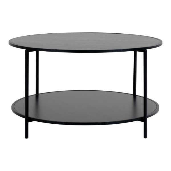 Vita Coffee Table - Round coffee table with black frame and black tops Ã¸80x45 cm - Afbeelding 3