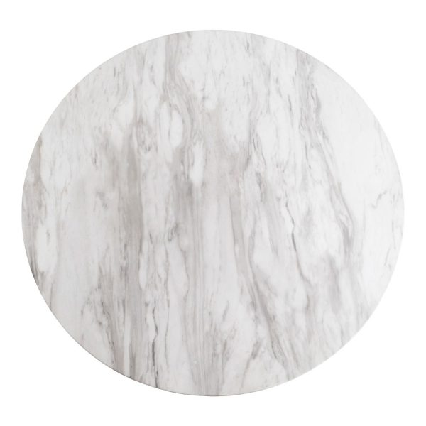 Bolzano Bar Table - Bar table with top in marble look and brass base Ã¸70x105cm - Afbeelding 3