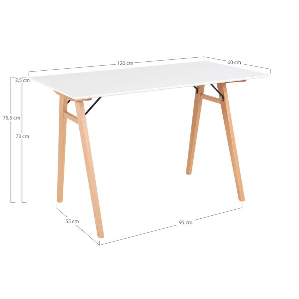 Vojens Desk - Desk in white and natural - Afbeelding 5