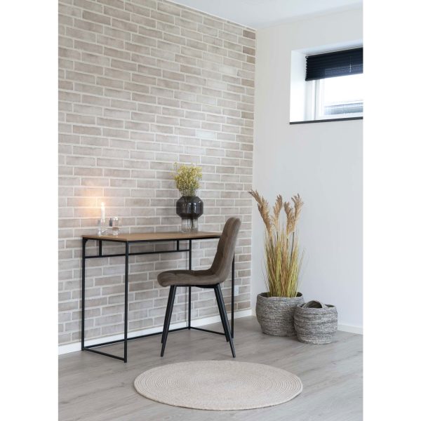 Vita Desk - Desk with black frame and oak look top 100x45x75 cm - Afbeelding 2