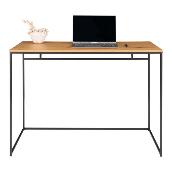 Vita Desk - Desk with black frame and oak look top 100x45x75 cm - Afbeelding 4
