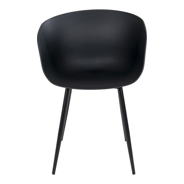 Roda Dining Chair - Chair in black with black legs (set of 2) - Afbeelding 3