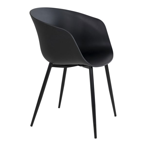 Roda Dining Chair - Chair in black with black legs (set of 2) - Afbeelding 4