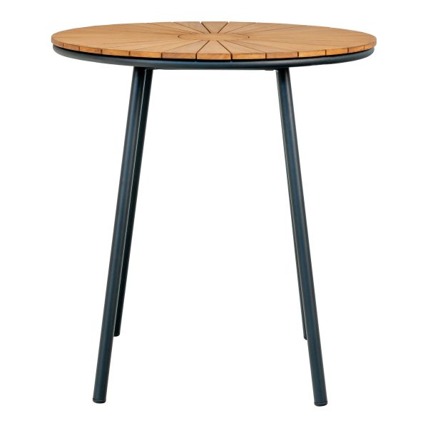 Cleveland Café Table - Café Table, teak table top, natural, black legs, ø70x74 cm - Afbeelding 3
