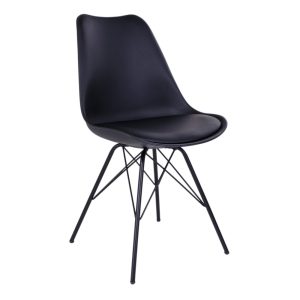 Oslo Dining Chair - Chair in black with black legs (set of 2)