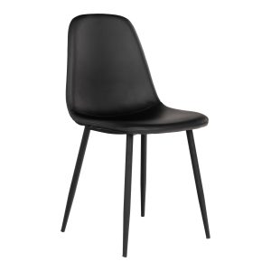 Stockholm Dining Chair - Chair in black PU with black legs (set of 2)