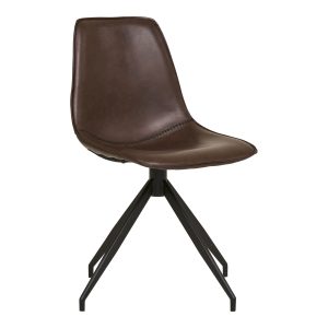 Monaco Dining Chair with Swivel - Chair with swivel in dark brown PU (set of 2)