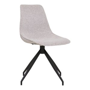 Dining chair with swivel, bouclé, sand with black legs, HN1267 (set of 2)
