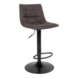 Middelfart Bar Chair - Bar chair in dark grey with black legs (set of 2)