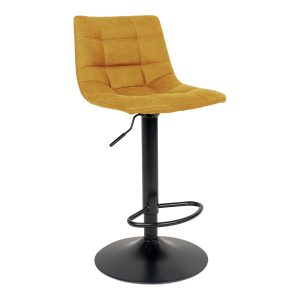 Middelfart Bar Chair - Bar chair in mustard yellow with black legs (set of 2)