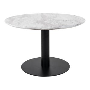 Bolzano Coffee Table - Coffee table with top in marble look and black base ø70x45cm