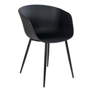 Roda Dining Chair - Chair in black with black legs (set of 2)